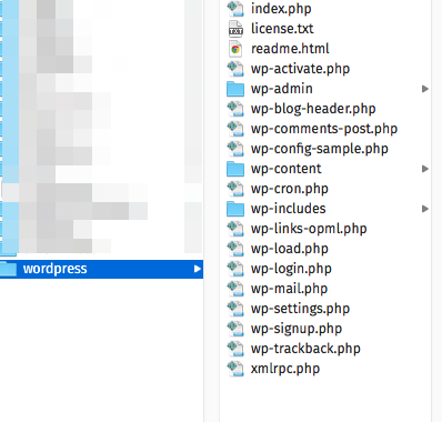 Entpacktes Wordpress