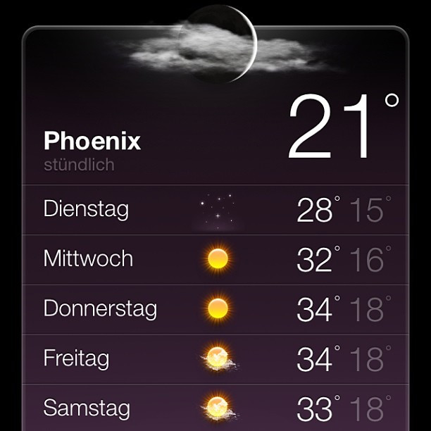 Wetter-App schon mal umgestellt.