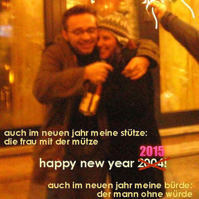 Die Karte war noch gut. Die kann man noch mal verwenden. Happy new year 2015!