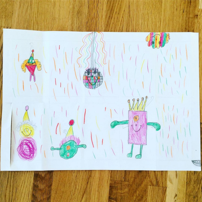 v.l.o.n.r.u.: Rechelchen, Disco, Reinschie, Wolle, Einauge und Sechsauge.